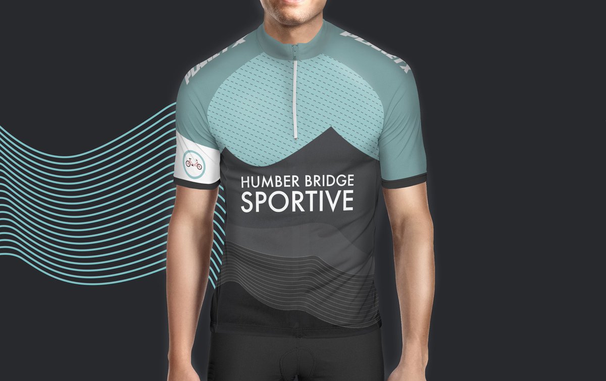 Thanks to <a href="/handhagency/">H&H</a> for designing the official 2018 Humber Bridge Sportive #jersey. Available for pre-order soon in a range of sizes with all proceeds going to our chosen #charities 🚲