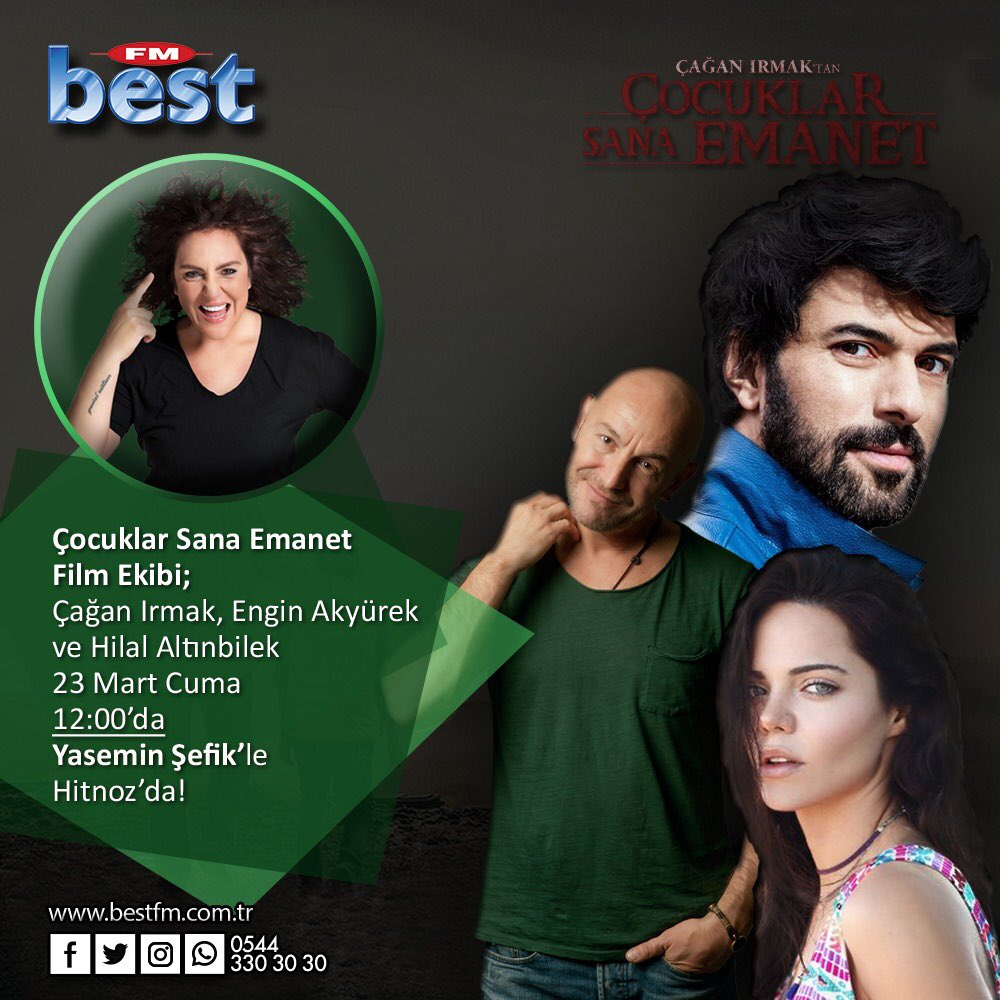 yaseminsefik's tweet photo. 23 Mart Cuma 12:00’de konuklarım; @handel333 #enginakyürek #hilalalltinbilek @cocuklarfilm #çocuklarsanaemanet #hitnoz @bestfm 📻🎶🎬 #caganirmak https://t.co/vTQHgu83xd