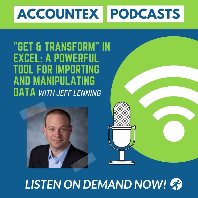 Check out #AccountexUSA speaker @jefflenning ’s episode “Get & Transform” in Excel: A Powerful Tool for Importing and Manipulating Data” on how to utilize the latest features in Excel: buff.ly/2FS36Qw