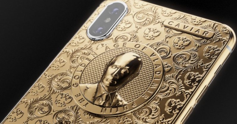 TechAllNews_'s tweet image. You can now own a golden iPhone X with Putin’s face. Caviar, the company that made the aforementioned 6s, has apparently decided its previous effort was just a little too staid, with its sober titanium color enhanced with a golden profile. Shipping is free,
