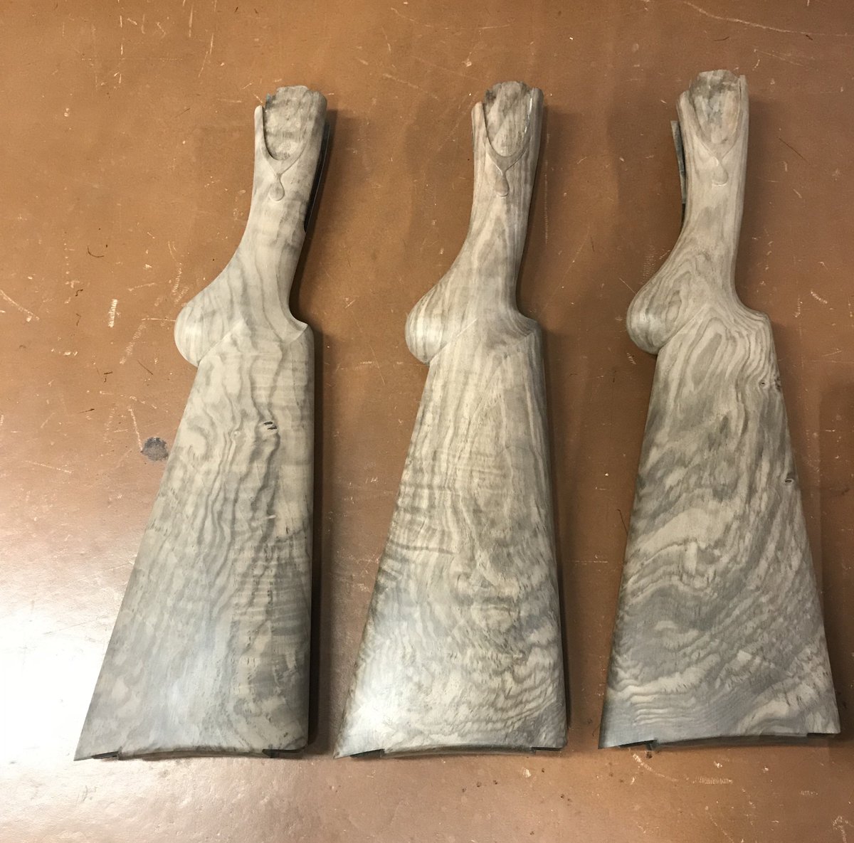 AdamCalvert1's tweet photo. The stocks for the trio still in the white. #gunfit
#gunfitting
#calvertsporting
#bestguns
#bestshotguns
#customguns
#gameguns
#bespokeguns
#homeofbespoke
#beautifulshotguns https://t.co/LZl6117sCo
