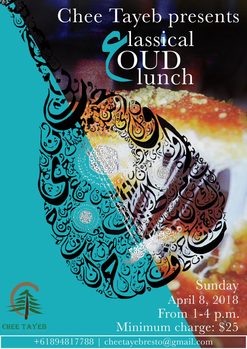 CheeTayeb's tweet photo. And once again, the classical OUD returns. Join us on Sunday, April 8, 2018, for an unforgettable and real Lebanese experience. It'll be as if you are born into the culture. Don't miss out on this one, it's going to be special. #classicalOUD #lebaneseculture #lebanese #arabnight https://t.co/HrPqd9iHq2