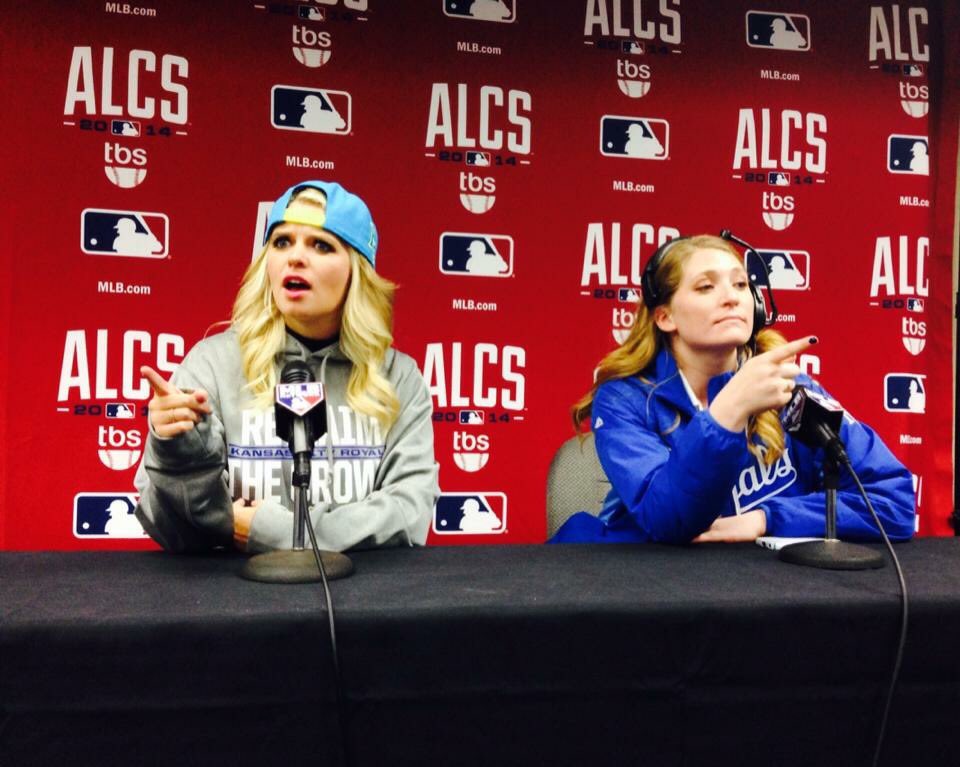 DanayaSays's tweet photo. You know my girl @Taradactyl16 and I field questions like pros! #2014ALCS https://t.co/0AnFaEc3vH