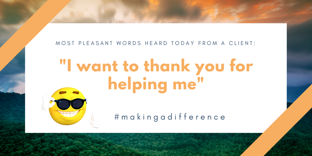 It is not only about the goals and numbers you achieve, but also how 😀 and #grateful your clients are. #makingadifference  #lovemyjob