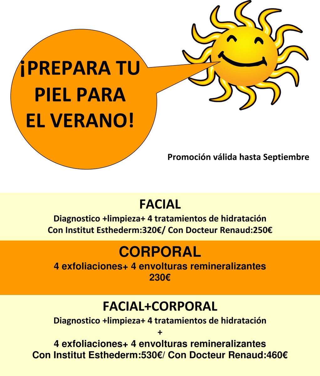Quieres preparar tu piel para los días de sol y playa? 👒👙☀
Te ofrecemos tratamientos especiales para mimar y preparar tu rostro y tu cuerpo para las jornadas de sol. 🔝🔝