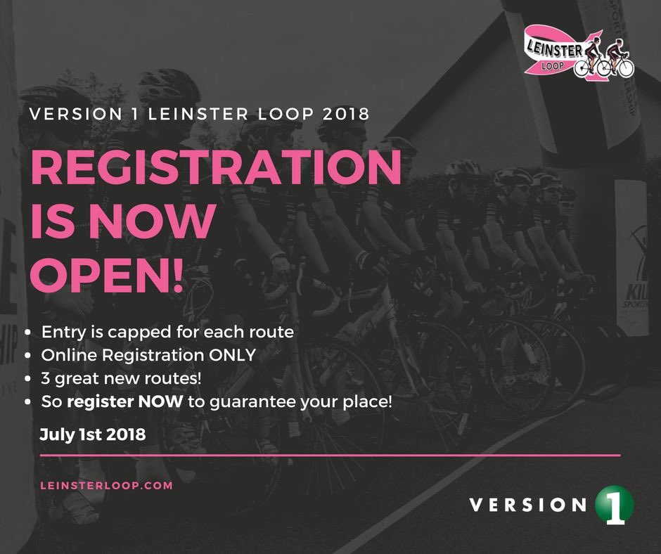leinsterloop's tweet image. **REGISTRATION IS NOW OPEN**

You can now register for the @Version1Tweets Leinster Loop! 

As registration numbers on each route are capped, we urge you to register NOW, to guarantee your place! Numbers are filling up quickly!

Check out leinsterloop.com for registration