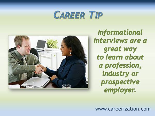 Careerization's tweet image. #InformationalInterviews are a great way to learn about a profession, industry, or prospective employer. #careertip