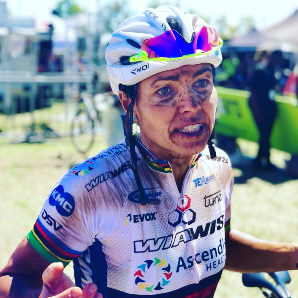 sabinespitz's tweet photo. Today next podium, P3 at super tough #4 😯 @ Cape Epic 💪🐝😁. #nanocarbon #wiawisbikes #wiawisracing #tunebikeparts #schwalbetires #kmcchain #northwave #trickstuff #schmolkecarbon #winforce #oakley #ekoï #texmarket #untamed #capeepic2018 #nevergiveup https://t.co/q2jglJ2KHK