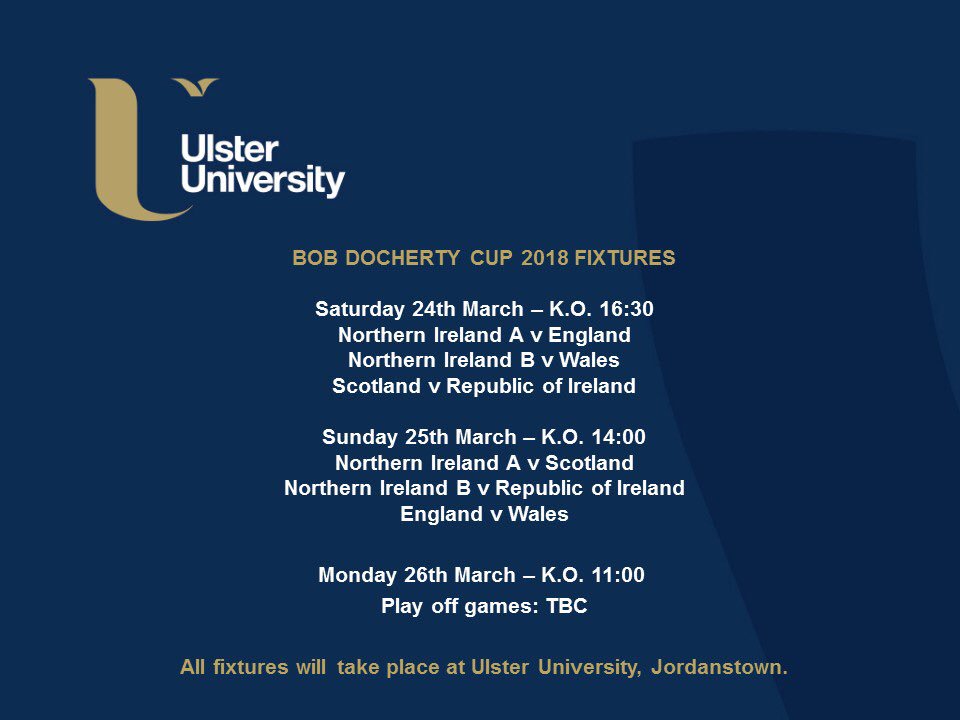 Our Jordanstown campus will host the Bob Docherty Cup this weekend (24-26th March). The event will see the best U15 schoolgirl’s from NI, ROI, England, Wales &amp; Scotland all in action. Be sure to get out and support the local girls! #BeMore #BobDochertyCup  ⚽️