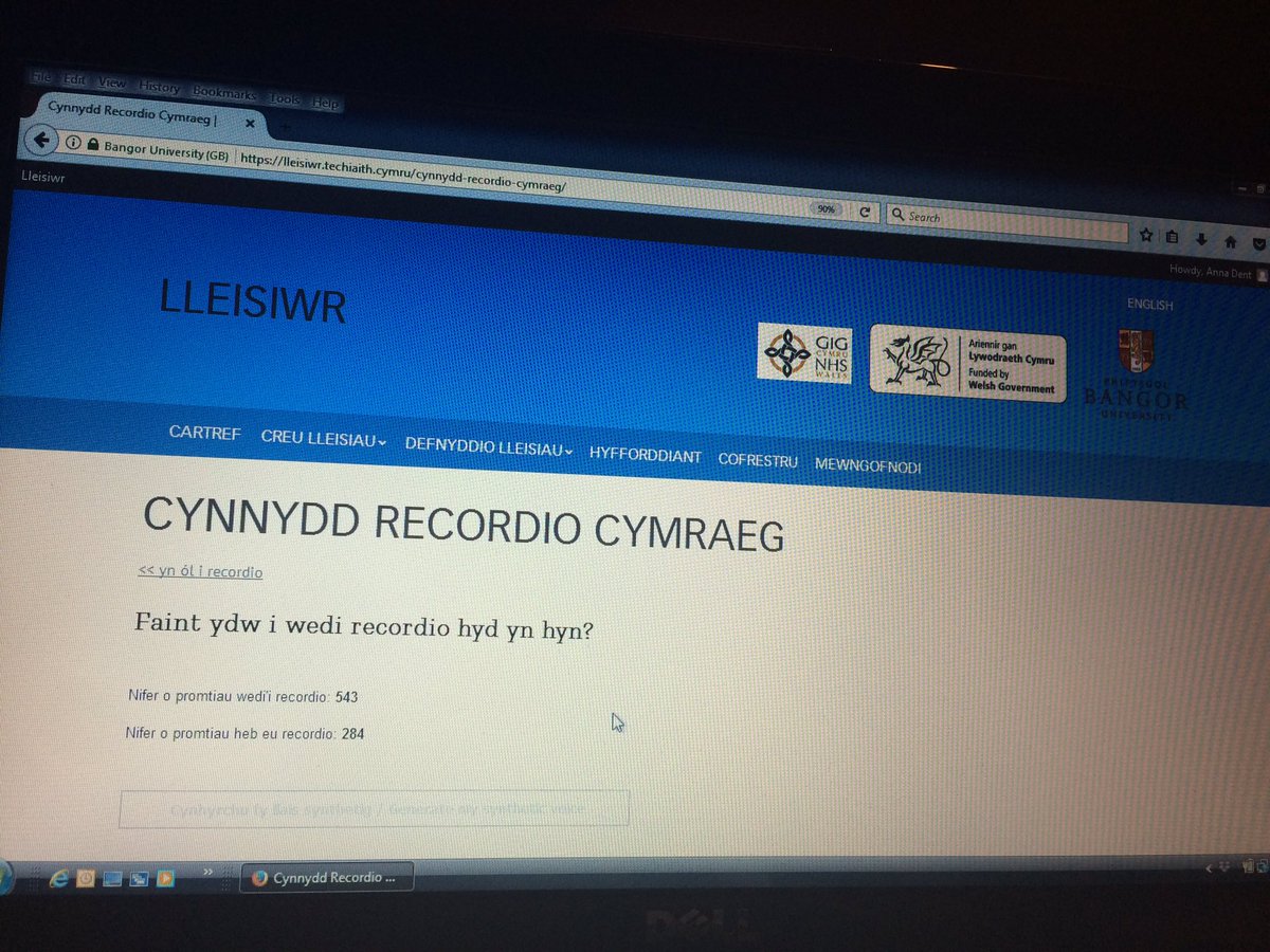Anna24127661's tweet photo. 543 down, 284 to go! #voicebanking @techiaith process is nice and easy to set up, it works on my ancient lap top and it's free! Brilliant resource for Bilingual Welsh/English patients.. will post a recording of my synthetic voice when I'm done! Excited! #lleisiwr #Cymraeg https://t.co/qwhFdDvNnF