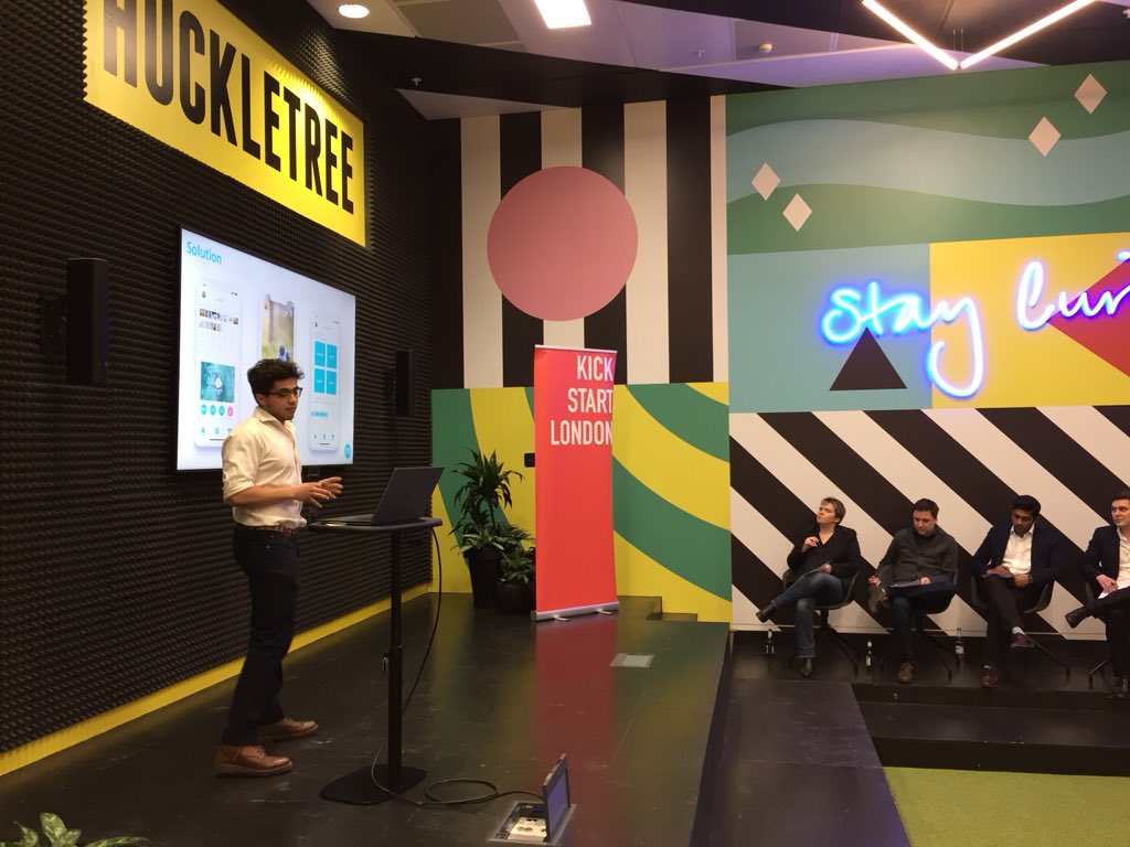 kickstartldn's tweet photo. Abdel presenting Momento, a child health development tracker with a unique user experience for millennial parents https://t.co/fqXih7GUij