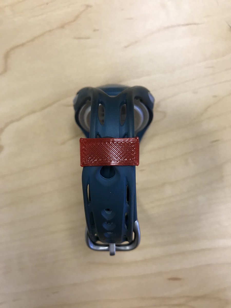 jmderr10's tweet photo. When a student walks into class with a broken watch band and asks for tape...you show them real life uses of a 3D printer and print out a replacement piece for their band! He loved being a part of it!! #KidsFirst #RealLifeSTEM https://t.co/zcjhlKd9ew