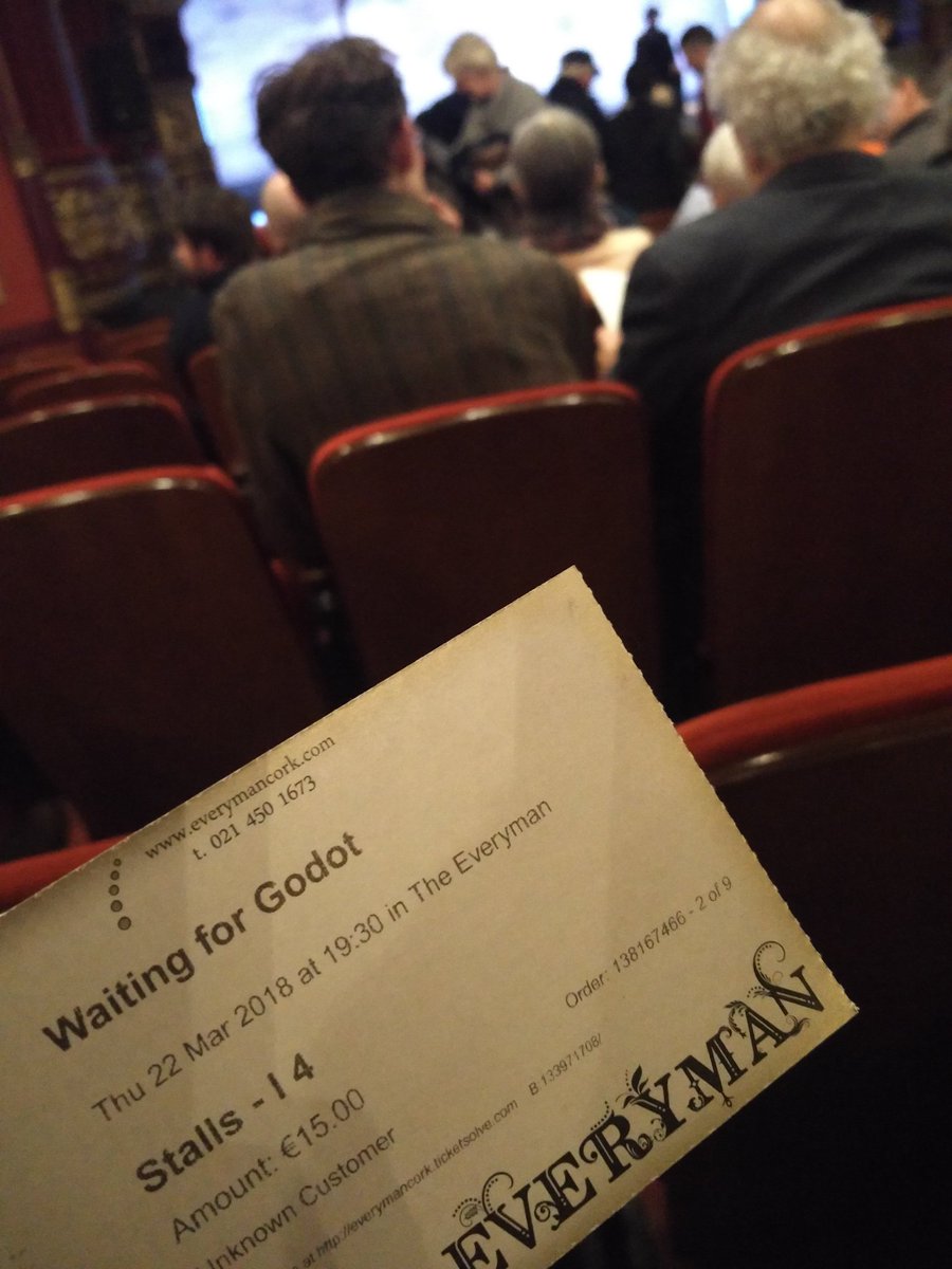 iseverythingaok's tweet photo. Waiting for Godot at the @EverymanCork tonight!

@givelisachance @HannahP1194 https://t.co/6TZkg1C7Hz