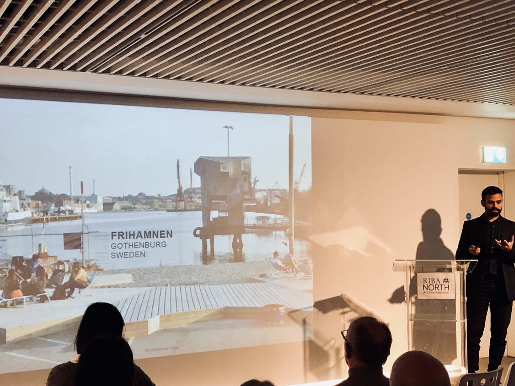 Interpro175's tweet photo. 50 years in the making - Ashwin Karjatkar, Design Team, Municipality of Gothenburg, talks about the huge waterfront masterplan for Frihamnen #Sweden #Interpro175 https://t.co/xeedwHtRNl