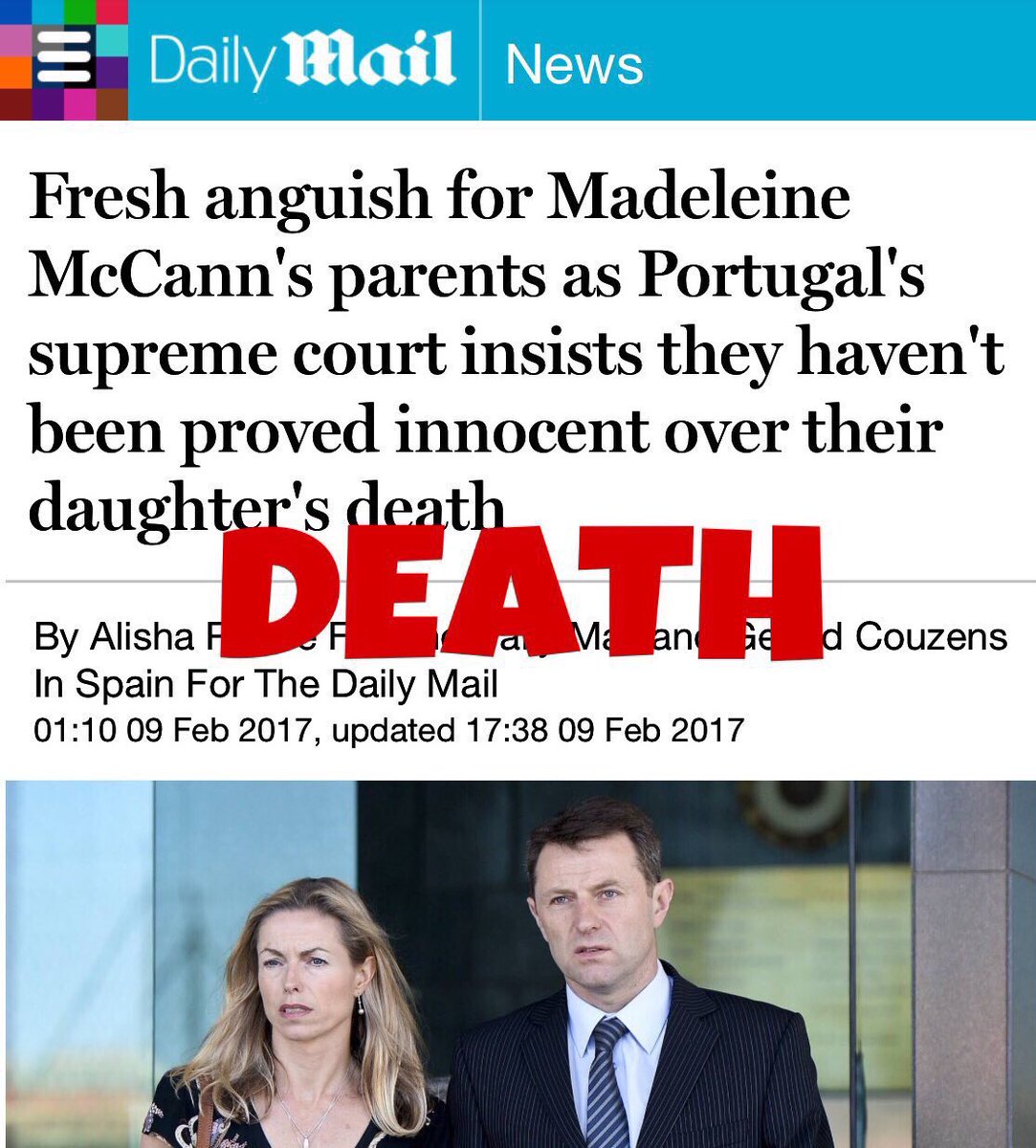 McCannCaseTweet's tweet photo. Don't HATE me for posting FACTS...

BLAME the McCanns who failed to clear their name and the accusations that they hid their daughter's body per Supreme Court in 2017 #mccann https://t.co/dvsqSUfwzJ