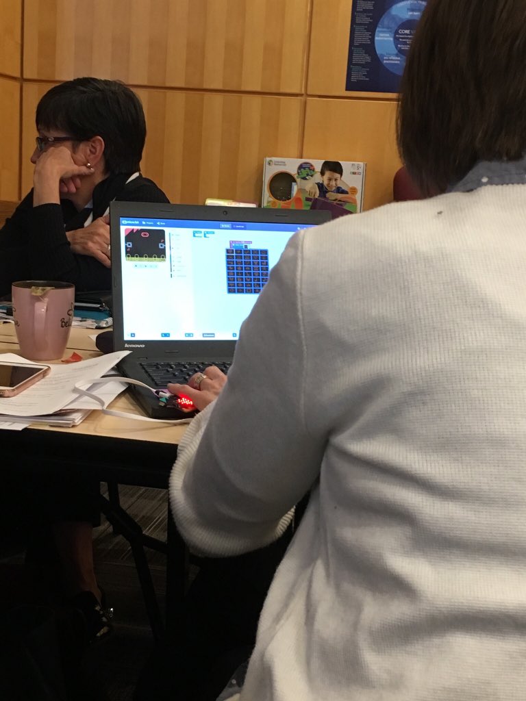 BHNCDSB administrators learn about coding and computational fluency using the micro:bit. Thanks <a href="/jcharnishcurrie/">Jen Charnish-Currie</a> for your leadership and patience! #bhnSTEM
