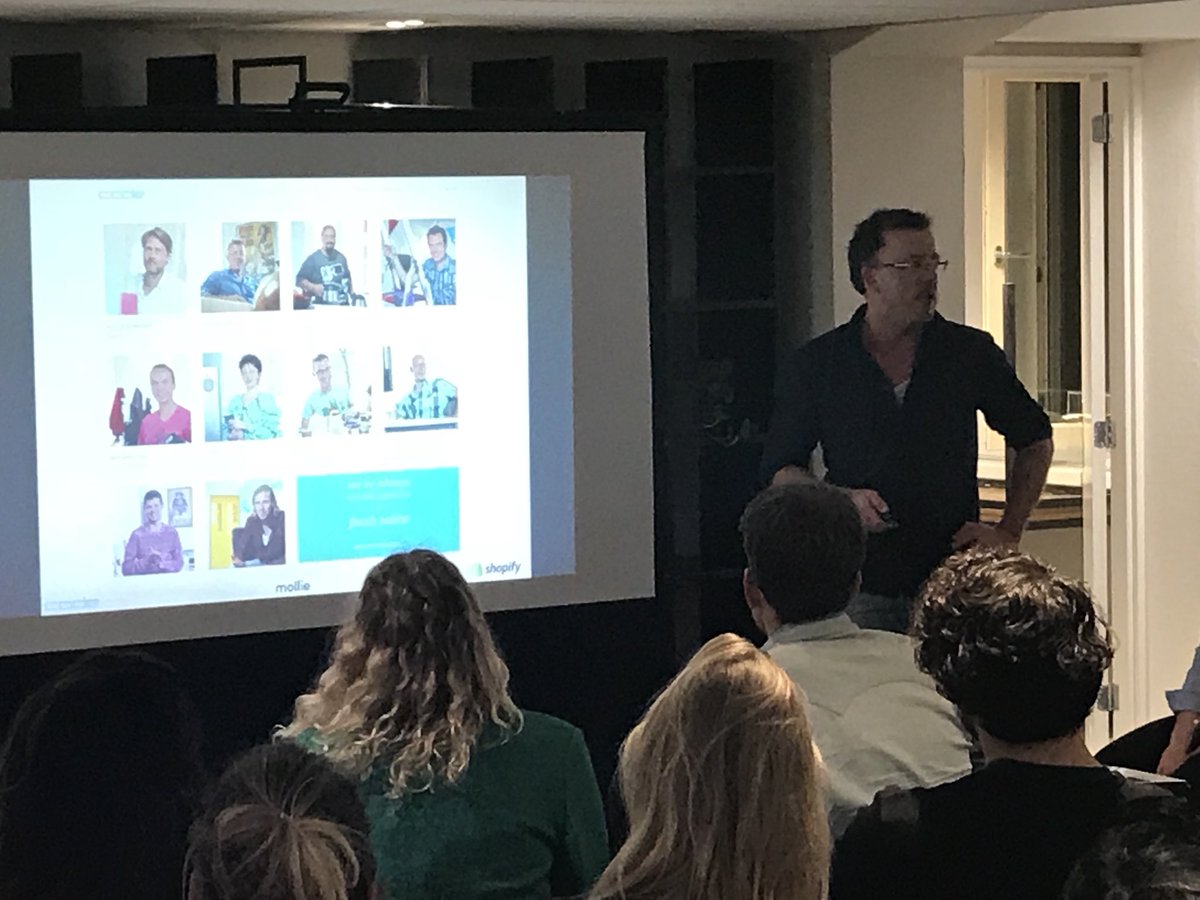 code_nl's tweet image. Partner Bob Rockland speaking on the Shopify x Mollie meetup at the @MolliePayments HQ in Amsterdam. Showing some of our great projects and possibilities with Shopify @Shopify