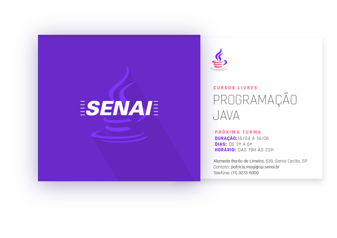 senaiinfo's tweet image. Ainda tem vaga para #ProgramaçãoJAVA!
Corre para garantir mais um certificado com o selo #SENAI de qualidade! 💜 🏃♀️
Link para a inscrição: goo.gl/dUc5vS