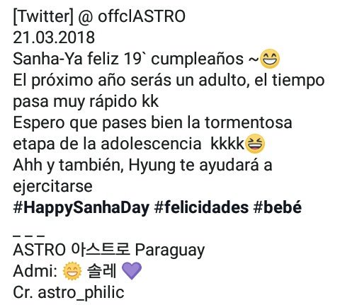 ASTRO_PARAGUAY's tweet photo. @offclASTRO [Traducción] #AstroPy #ArohaPy https://t.co/WbJuYHNg5C