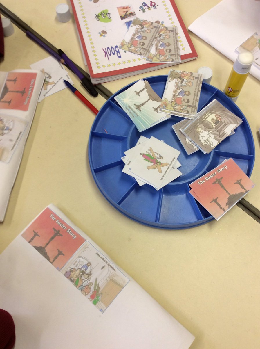 FRISroom1's tweet image. Easter is everywhere in Room 1! Numbers and words on eggs and retelling the Easter story. Busy days.#eyfsfun