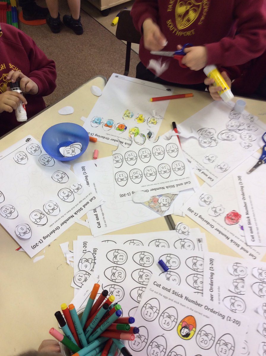 FRISroom1's tweet image. Easter is everywhere in Room 1! Numbers and words on eggs and retelling the Easter story. Busy days.#eyfsfun