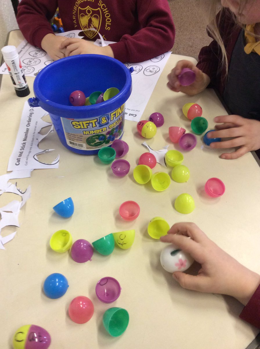 FRISroom1's tweet image. Easter is everywhere in Room 1! Numbers and words on eggs and retelling the Easter story. Busy days.#eyfsfun