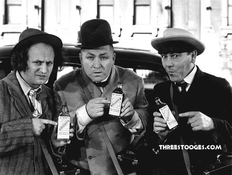 3LittleStooges's tweet photo. "Brighto: Makes Old Bodies New." Grab the popcorn, it's time watch the full-length version of "Dizzy Doctors"! Released on March 19, 1937, the film short exteriors were all shot on the Columbia Ranch. Watch til midnight PT on Sunday. https://t.co/zEF68xJ5ew https://t.co/ctqvOkpzEE