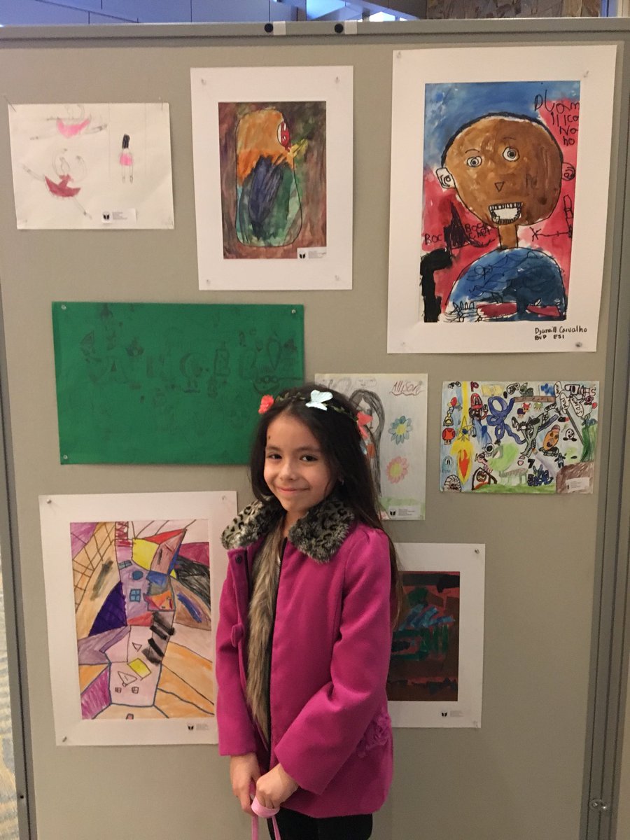 MsWhitneyBates's tweet photo. So proud of the @BVPrep scholars who exhibited art in the #YouthArtMonth exhibit @Fidelity featuring K-8 artist from N RI!  #artmatters https://t.co/DuzUyE6Sq3