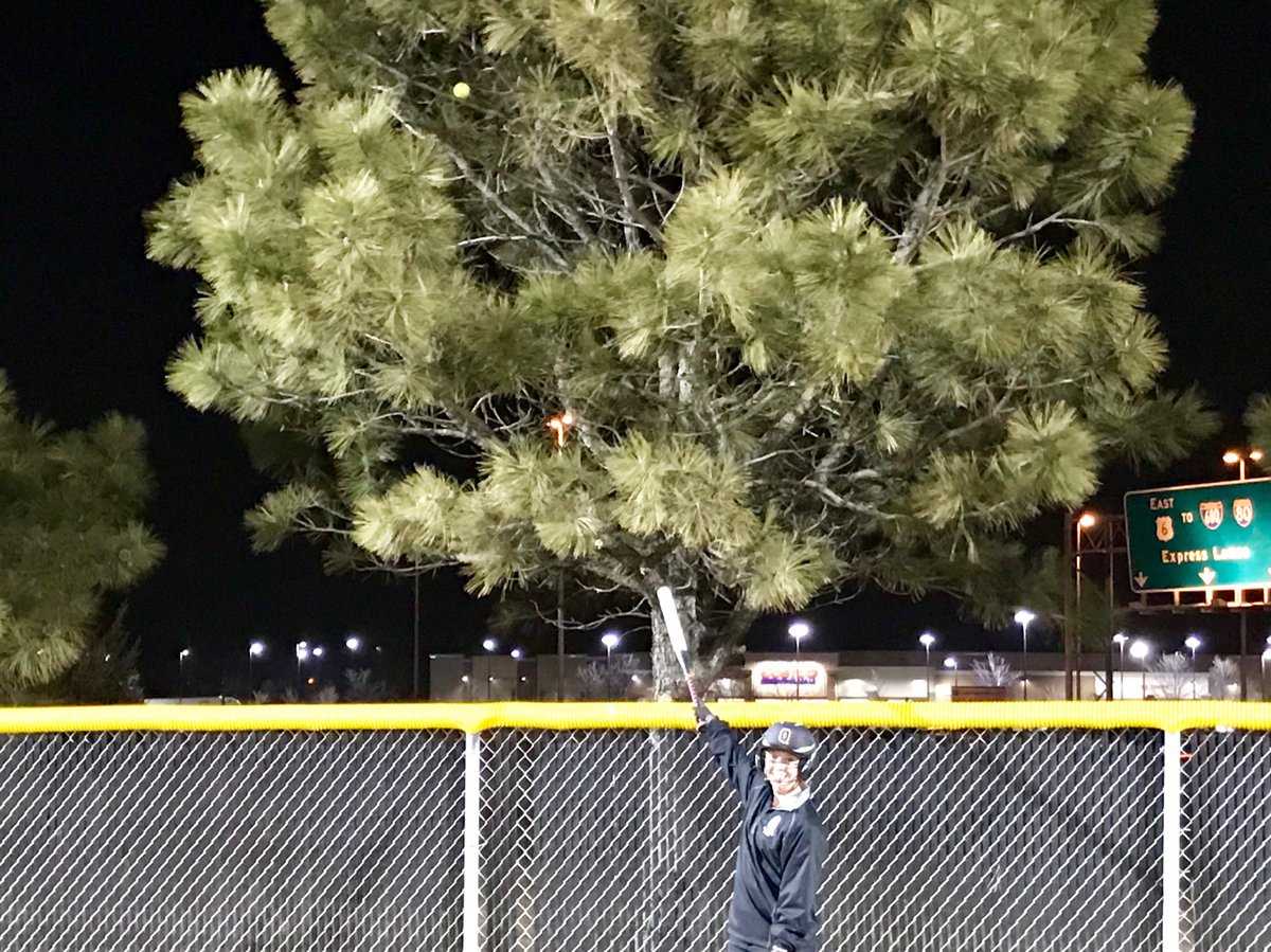 Prime 18’s Sam Alm’s homer landed in the pine tree in CF tonight. #hittingbombs