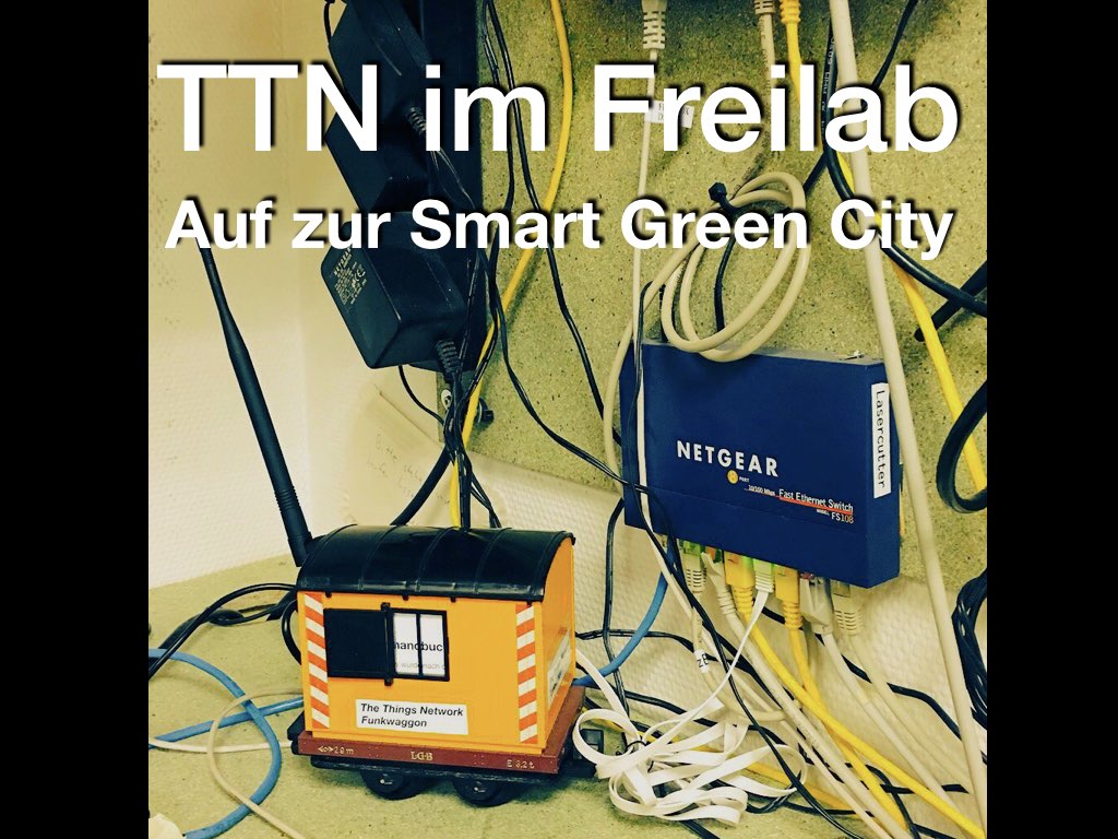 sbamueller's tweet photo. ich war beim @FREILab_de und habe über @TTN_Freiburg gesprochen. Hier die wichtigsten Folien aus meinem Vortrag.
1. Im #Freilab steht jetzt ein #TTNGateway, so dass jeder der da basteln will, sicher sein kann, das die Übertragung funktioniert. https://t.co/RFvudC7nVK