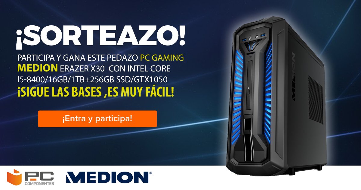 pccomponentes's tweet photo. GOGOGO! SORTEAZO MEDION! RT y rellena tus datos y llévate este peazo de PC Gaming de Medion por la face: Para participar:
- Haz RT
- Síguenos en Twitter
- Sigue las bases del enlace y rellena tus datos aquí https://t.co/YLX4K4LRBU https://t.co/vpMR6opl2P