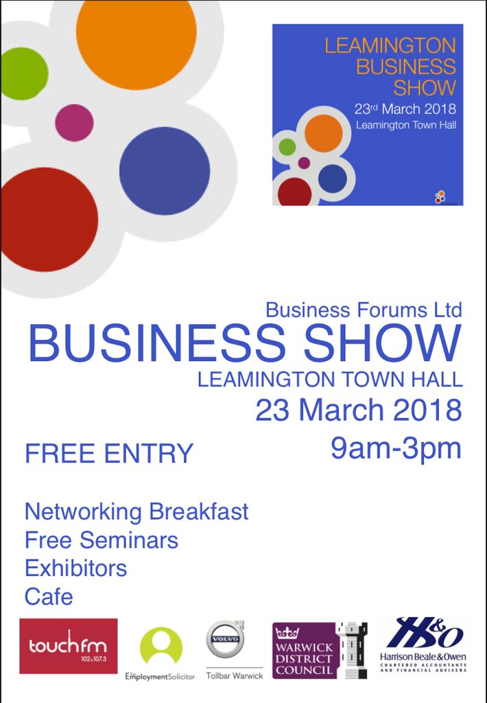 LeamBizForum's tweet photo. Delighted to confirm that #LeamBizShow18 at Leamington Town Hall will be officially opened tomorrow by #Warwick and #Leamington MP @MattWestern_  
#localsupportinglocal https://t.co/a7I0ykAi9d