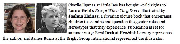 BrightAgencyUS's tweet photo. ๐๐ฝ๐๐ฟ๐๐ป We can't wait for this timely story of questioning gender stereotypes to come to life! Congratulations to #BrightArtist Joshua Heinsz (@JCHeinsz) and author #LauraGehl ๐ @littlebeebooks https://t.co/ItGsS92JLl
