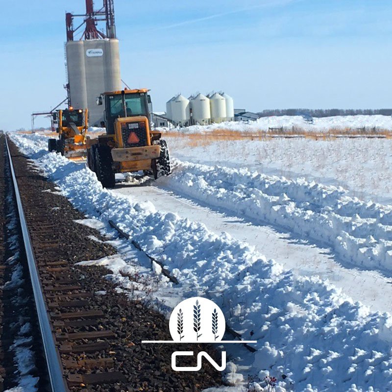 CNRailway's tweet photo. Southeast of Melville SK, the CN team is preparing the ground for a new section of double track to enhance network capacity.
#WestCdnAg https://t.co/GN5D0lFhnt