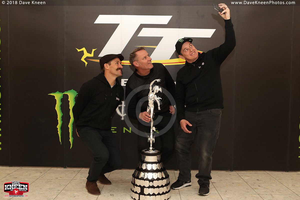 davekneen's tweet image. Team Norton, 2018 Isle of Man TT. @JoshBrookes @norton_ceo and @jm130tt getting a selfie with the @iom_tt Senior trophy at last night's launch.