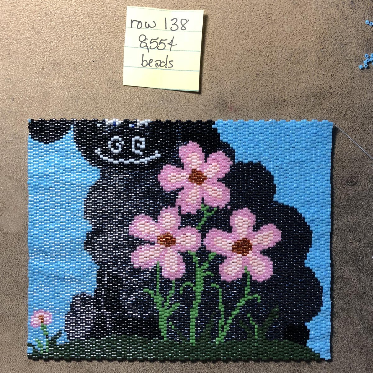 KMDESTASH's tweet image. Over 8,500 beads now! I'll see you tomorrow! :) ~KM  #beadwoven #beadweaving #offloom #peyote #peyotestitch #handmade #buyhandmade #wallart #art #silhouette #delica #black #sheep