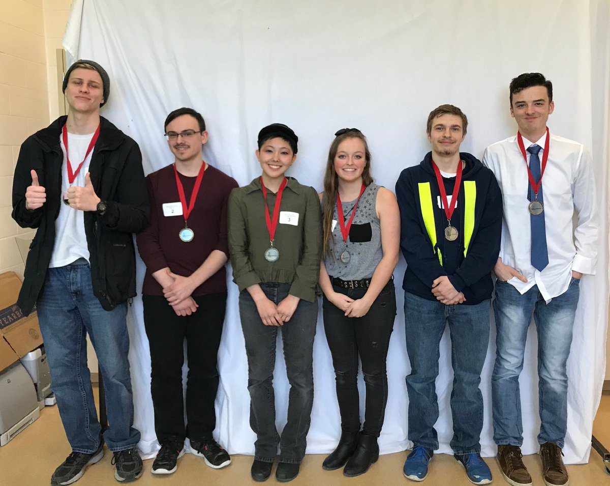 UGDSB_OYAP's tweet photo. The TV/Video Team of 2 competition results were:  Gold - CWDHS, Silver - EDHS, and Bronze - WSS. All three teams will be travelling to the Skills Qualifying event in Barrie on April 7th. Congrats! @cwprincipal @CWcomptech @principal_edhs @WestsideThunder   @ugdsb @skillsontario https://t.co/5boCs23N0t