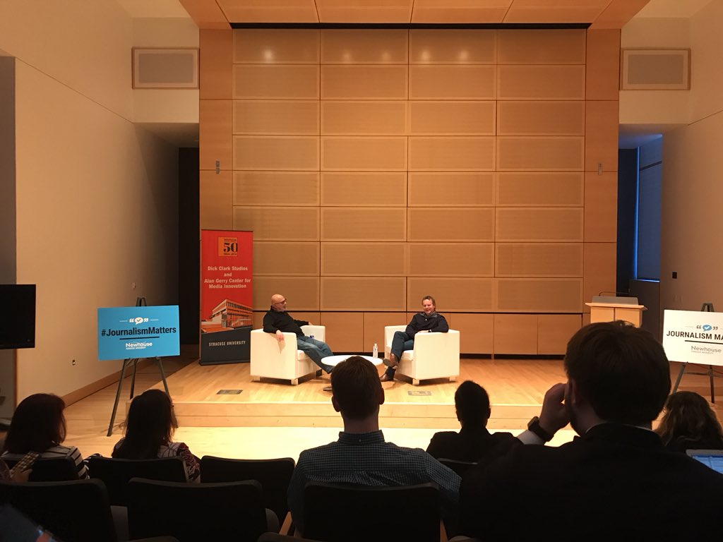 James_Hilepo's tweet photo. “Being thrown into situations that I had no business being in...Those were formative experiences.” - Chris Licht on what he misses most from the earlier portion of his career. #b3641 #JournalismMatters https://t.co/UnK9n7rsMB