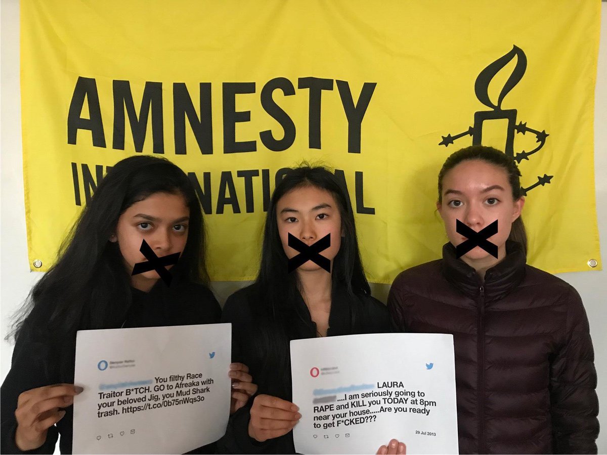 AmnestyWest's tweet photo. Women face repeated violence and abuse on #ToxicTwitter, and have little
confidence that @Twitter will resolve it. Tell us how you’re going to protect women’s voices, @jack ? @amnestyusa https://t.co/QOxzwVdozr