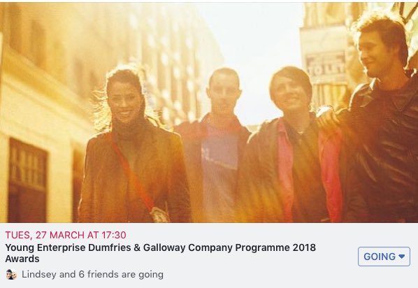 <a href="/Yesdumgal/">YESDumgal</a> Area Finals Tuesday 27th March <a href="/EasterbrookHall/">Easterbrook Hall</a>.
Divine <a href="/dumfrieshigh/">Dumfries High School</a>, Home <a href="/StranraerAcad/">Stranraer Academy</a>, Ignis <a href="/WallaceHallSch/">Wallace Hall Academy, Primary and ELC</a>, Set in Stone from <a href="/CastleDouglasPE/">Castle Douglas HS PE</a> , Silver Birch Products <a href="/DalbeattieHigh/">Dalbeattie High</a>, Tartan Tio <a href="/stjosephsdgc/">St Joseph's College</a>, Zenith <a href="/stjosephsdgc/">St Joseph's College</a> or Zone in <a href="/KirkcudbrightA/">Kirkcudbright Acad</a>