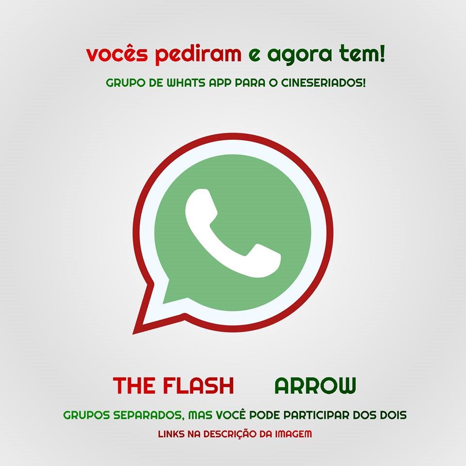 cineseriados's tweet photo. Vamos trocar uma ideia? :)

Link grupo The Flash: https://t.co/2MJsngnlY6
Link grupo Arrow: https://t.co/uWkQQZLRZW

#TheFlash #Arrow #TheFlashBr #ArrowBr https://t.co/Tut1qn7MES