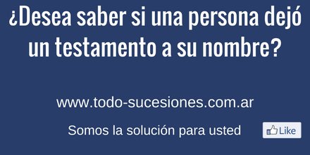 TodoSucesiones's tweet photo. RT/Gracias/¿Sabe si existe un testamento a su favor?
Consulte #Ahora https://t.co/8bA2kmFm6S #LaCorteSuprema#Trenes
#BuenJueves https://t.co/jyacaKEnAQ