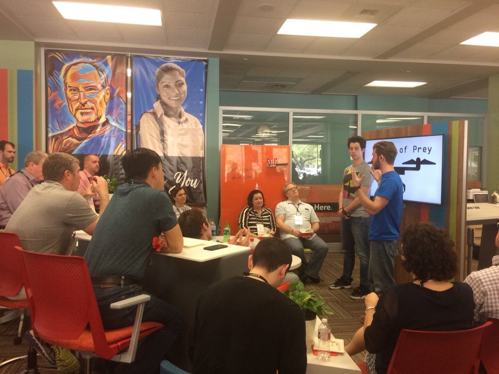 LaunchPadUT's tweet photo. Congrats to our two student entrepreneurs who pitched today for an energized group of professors from campuses across the US - all interested in promoting entrepreneurship on their campuses! #weareentrepreneurs #everyoneinnovates #diversityintech #getstarted https://t.co/mm5Nl6dIPy