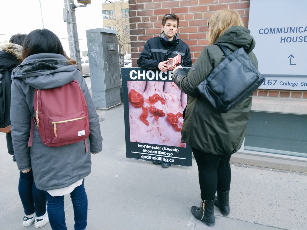 endthekillingTO's tweet photo. Speaking to people at #UofT today about #abortion. One man said it is not wrong because the fetus isn’t “viable”. We discussed, and he agreed viability is subjective. A fetus IS viable in the environment intended for humans that age. https://t.co/dwdclKrWVF