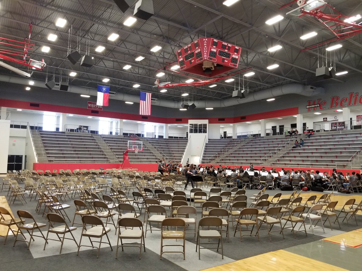 It's almost time for the Marcus Orchestra Cluster Concert!! 425 6th-12th graders will fill these seats and this arena with music!!! #orchestra #BeyondBMS #musiceducation