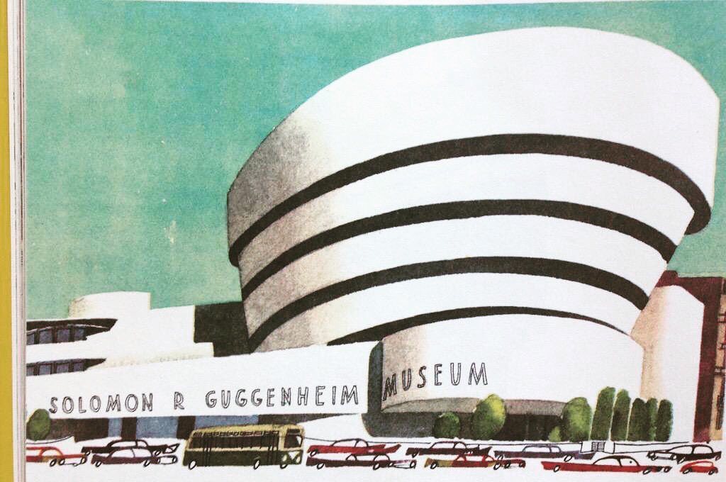 Aimeehj's tweet photo. Gorgeous #MSasek #illustration of the Guggenheim. #midcentury #picturebook #thisisnewyork #bookstagram https://t.co/LOQsDNXjZR