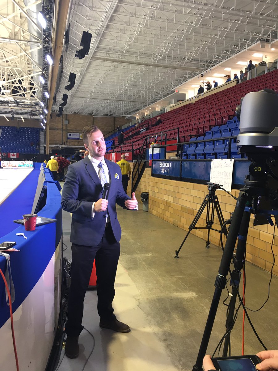 brittbortolon's tweet photo. .@joeyslatteryCTV is LIVE from Memorial Gardens during the World Women's Curling Championship @CTVNorthernNews https://t.co/jnjAfRxdGX