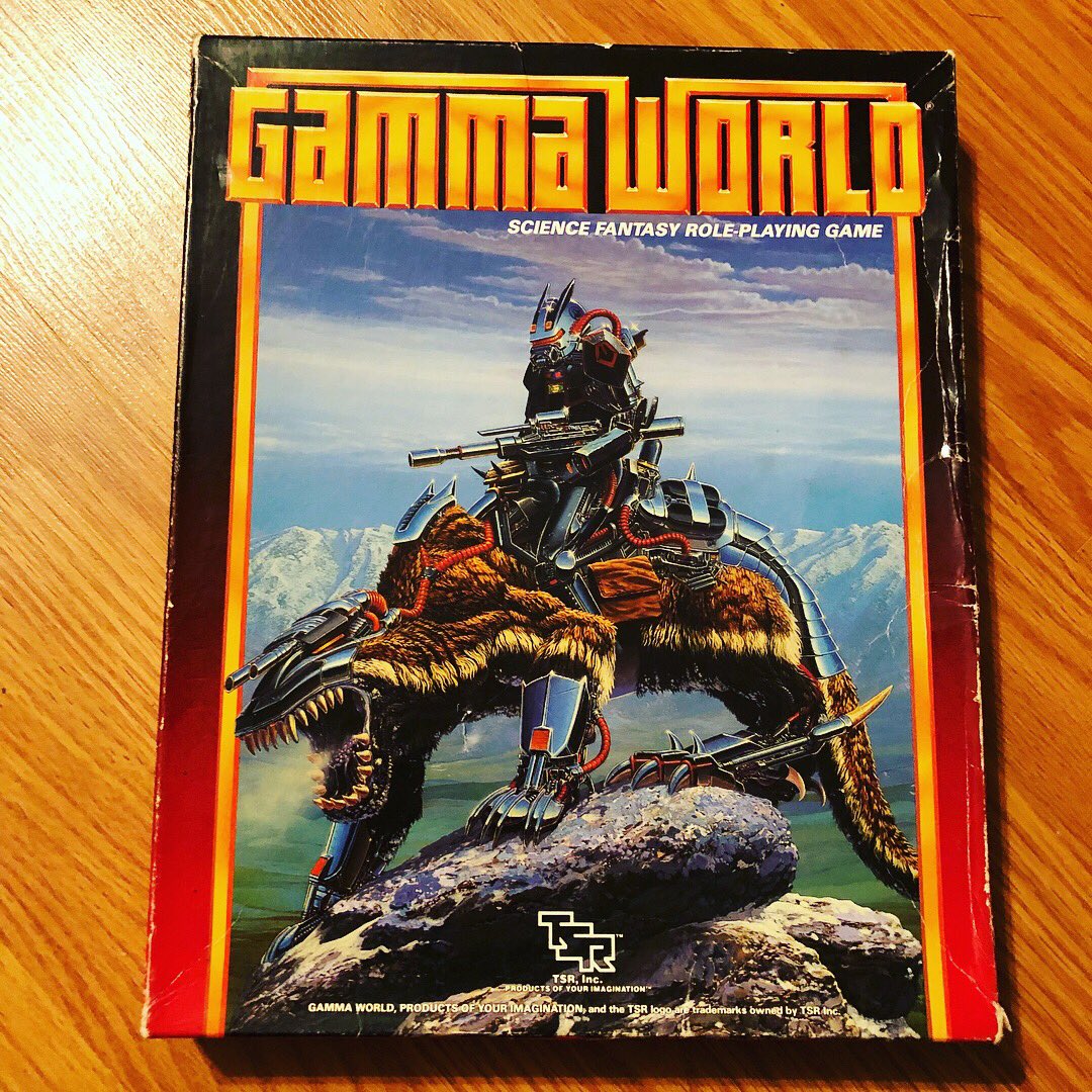izlear's tweet photo. Have been lucky finding #deadgames lately - really excited to add#gammaworld to my collection. #rpg #tsr #vintage #roleplaying #oldgames #usedbookstorefinds #games #80sgames #penandpaper #tabletopgaming https://t.co/aOO75tNEqj