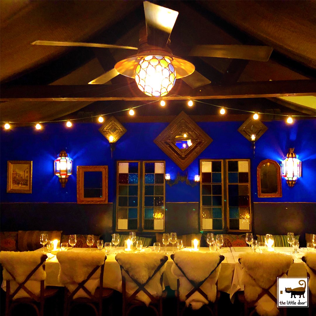 Another shot of our super cozy 🔹🔷Blue Room🔷🔹 Shake off those umbrellas and come get warm by the fireplace, Los Angeles 🔥 Xx #SeeYouInside 🚪 #TheLittleDoor