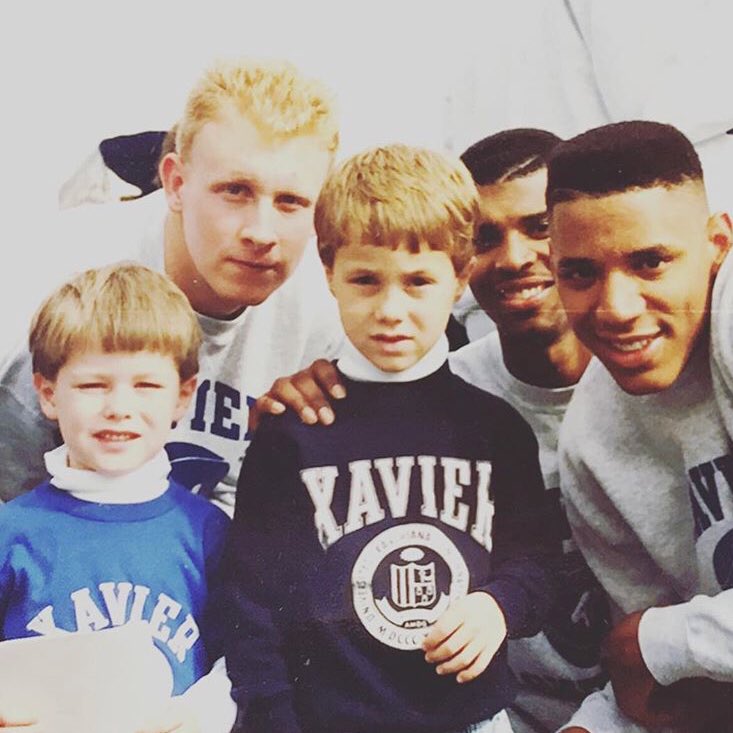 MariaKonerman's tweet photo. When my cousin showed me this gem. It made me realize how truly lucky we are that @CoachChrisMack became a coach and ended up back at Xavier, instead of trying to make it in a boy band. #MemoriesWithMack @XU_Xtreme_Fans https://t.co/qrRUiD83tc